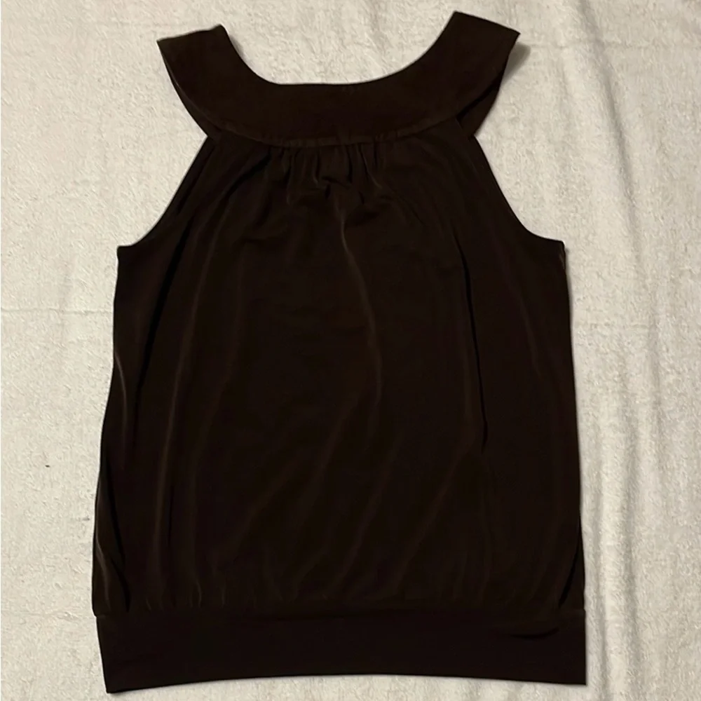 MICHAEL KORS Embellished Brown Sleeveless Top